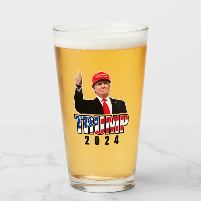 Verre Pouce en l'air Donald Trump 2024 (Devant (rempli))