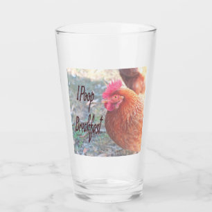 Verre Poulet I poop Petit déjeuner Humour amusant