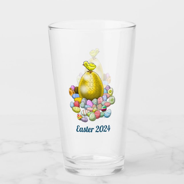 Verre Poulets et oeufs de Pâques (Devant)