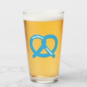 Verre Pretzel Bleu et Blanc Drôle Brezel Oktoberfest