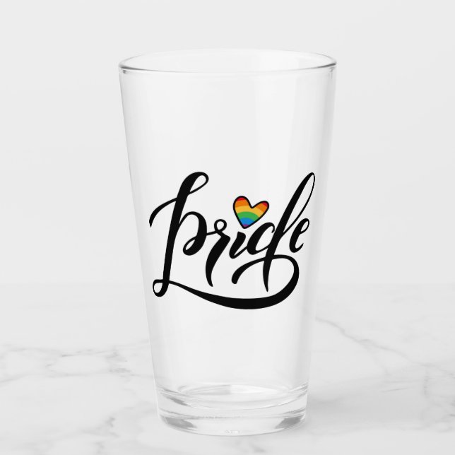 Verre Pride Script Heart (Devant)