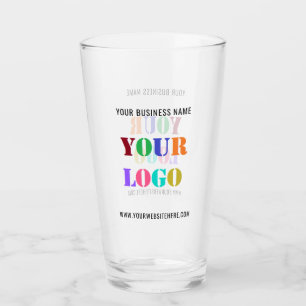 Verre promotionnel avec logo et texte personnalisé