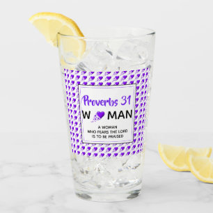 Verre PROVERBS 31 FEMME Coeurs pourpres Chrétien Boire