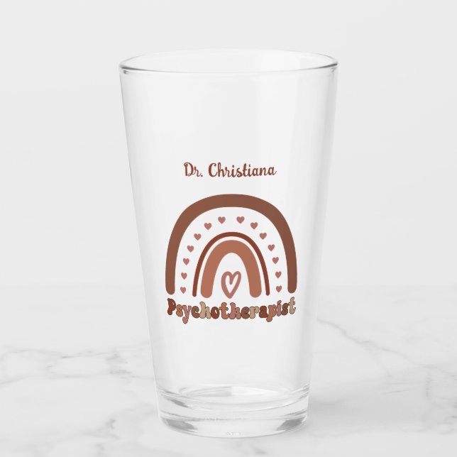 Verre Psychothérapeute personnalisée Boho Rainbow (Devant)