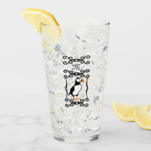Verre Puffin élégant dans un monogramme français à c