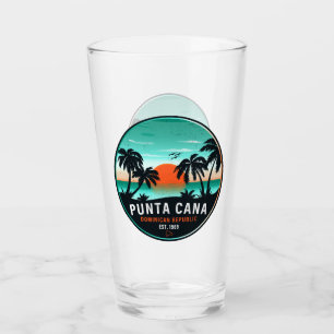 Verre Punta Cana Dominicaine Retro Sunset Souvenir 60s