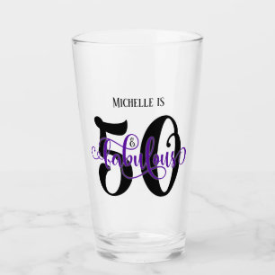 Verre Purple 50 et anniversaire fabuleux avec nom