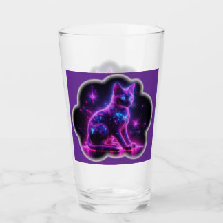 Verre Purple Neon Siamese Cat With Blue Eyes & Starburst