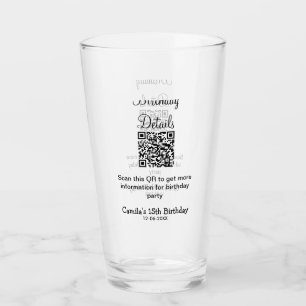 Verre QR scanner anniversaire détails fête moderne 15 an