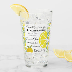 Verre Quand la vie vous donne LEMONS Country Humour
