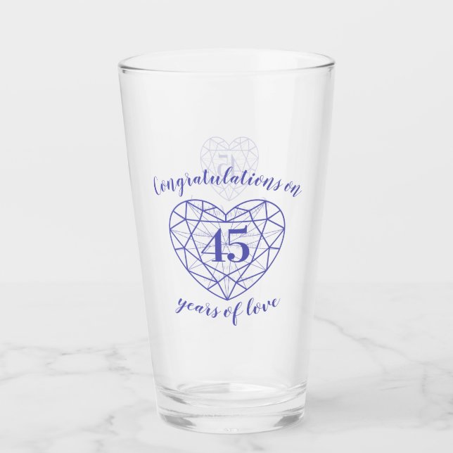 Verre quarante-cinquième anniversaire 45 ans de saphir (Devant)