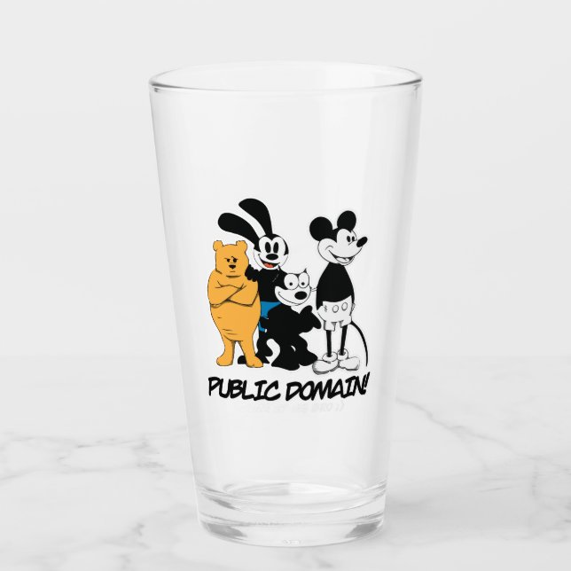Verre Quatre caractères du domaine public (Devant)