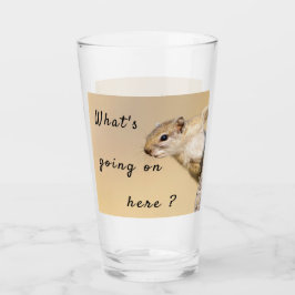 Verre Que se passe-t-il ici photo d'écureuil avec texte