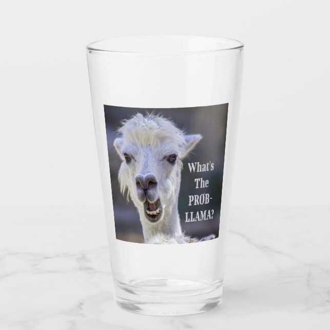 Verre Qu'est-ce que le Prob-Llama ? Lama drôle (Devant)