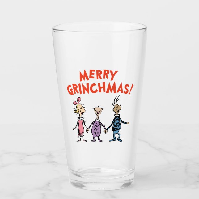 Verre Qui se tient par la main Joyeux Grinchmas (Devant)