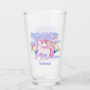 Verre Rainbow Unicorn Nom personnalisé