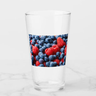 Verre Raspberries et Blueberries