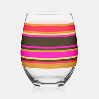 Verre rayé - Or, rouge et magenta