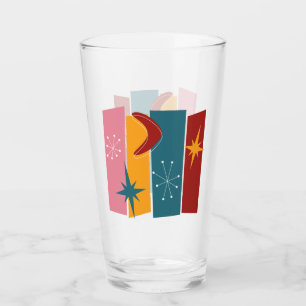 Verre Rectangles Abstraites Boomerang Stars Mi-Siècle
