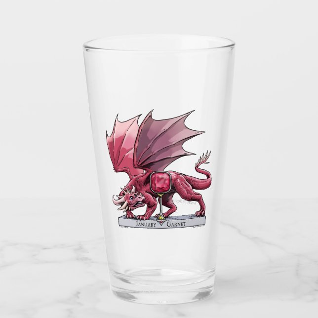 Verre Red Dragon : Janvier Birthstone Garnet (Devant)