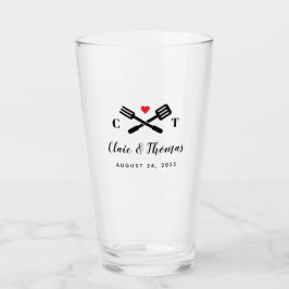 Verre Red Heart and BBQ Tools Mariage de Couple