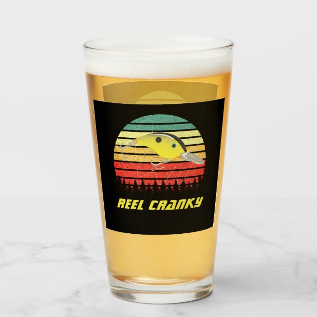 Verre Reel Cranky Funky Bass Pêche Crankbait Retro (Devant (rempli))