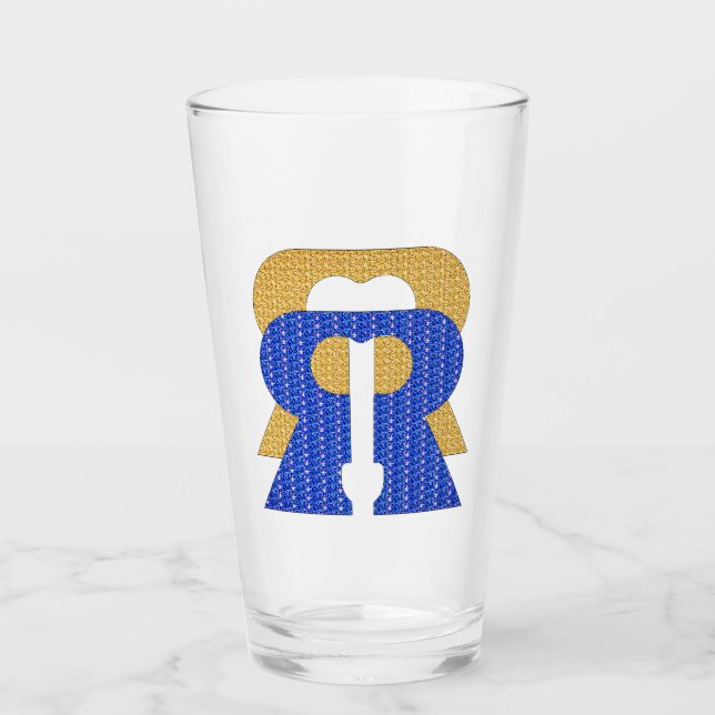 Verre Reese Rideout Bleu & Or (Devant)