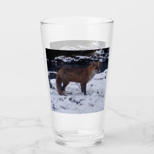 Verre Renard roux personnalisable dans la neige   Art an