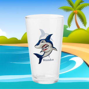 Verre requin de plage cool ajouter le nom