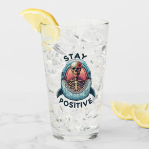 Verre Restez positif - Squelette et baleine
