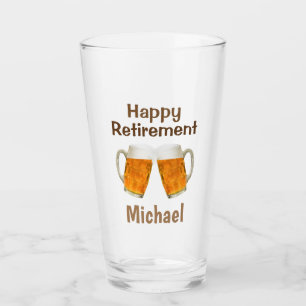 Verre Retraite Happy Cheers Beer Nom personnalisé
