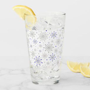 Verre Rétro bleu argenté graphique