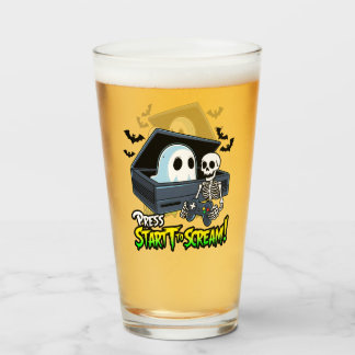 Verre Rétro Gaming Halloween - Humour Squelette Console