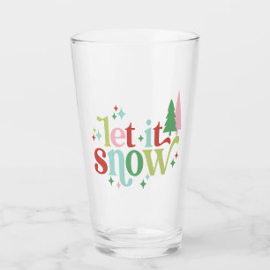 Verre Retro Pastel Laissez-le neiger