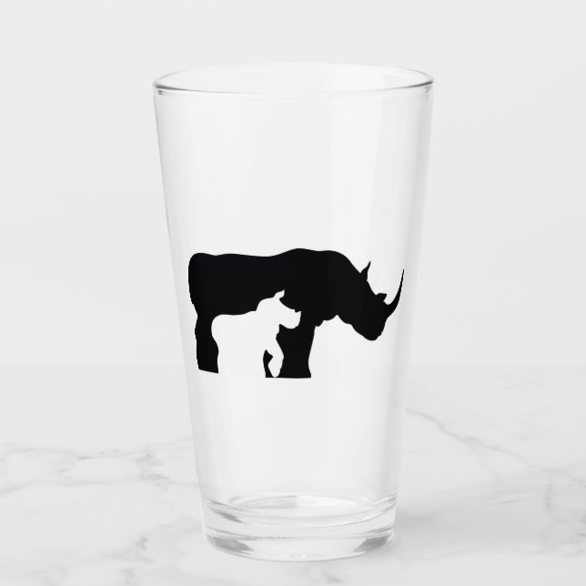 Verre Rhinocéros noir et blanc (Devant)