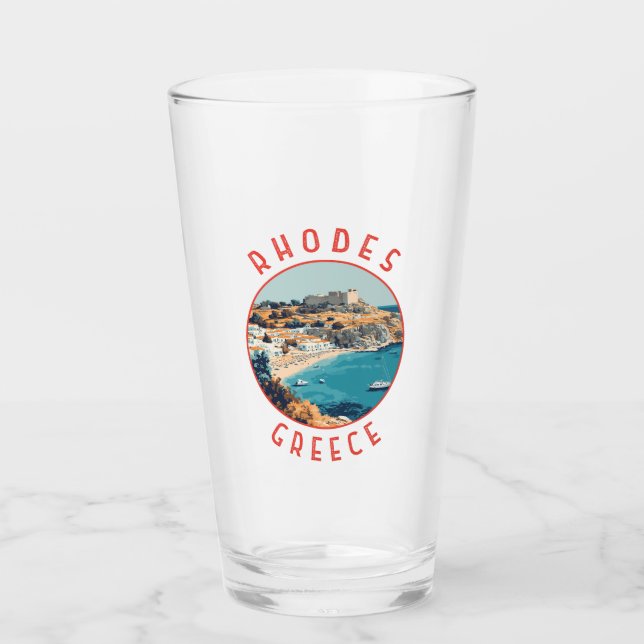 Verre Rhodes Grèce Cercle en détresse rétrograde (Devant)