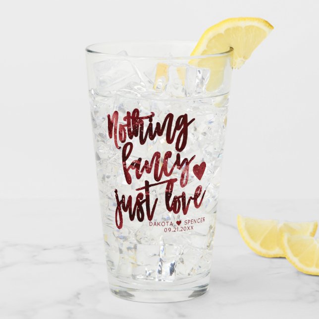 Verre Rien De Fancy Juste Amour | Dark Crimson Mariage r (Dos glace)