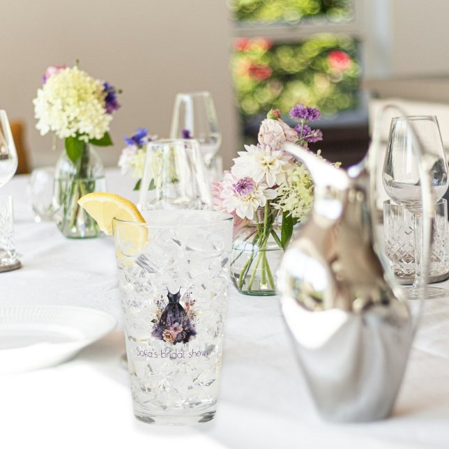 Verre Robe noire fleur violette baby shower (Créateur téléchargé)