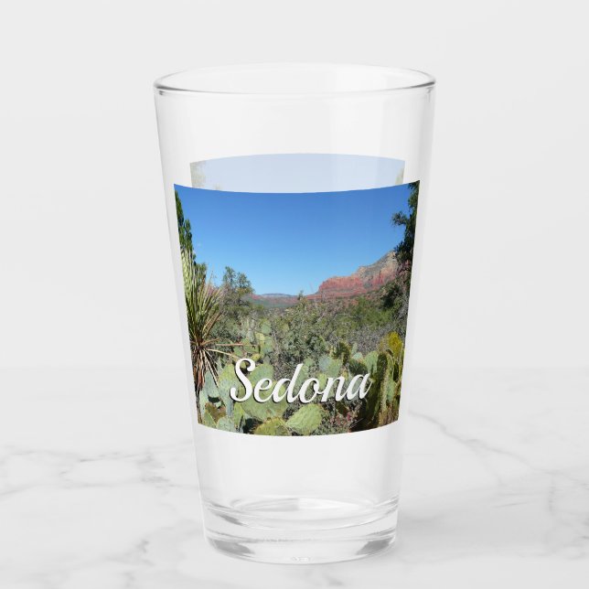 Verre Rochers rouges et cactus I (Devant)