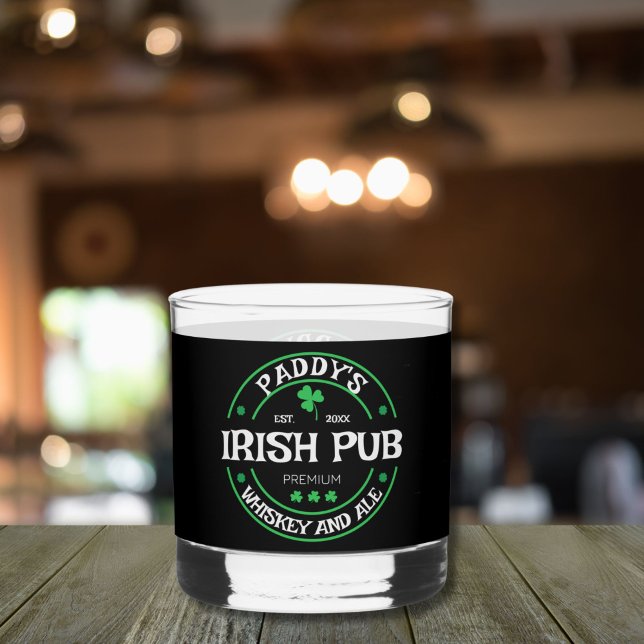 Verre rocheux personnalisé (All text are customizable, fit for Irish pub or home pub.  A perfect gift for him.)