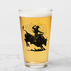 Verre Rodeo de cavalier de taureau personnalisé