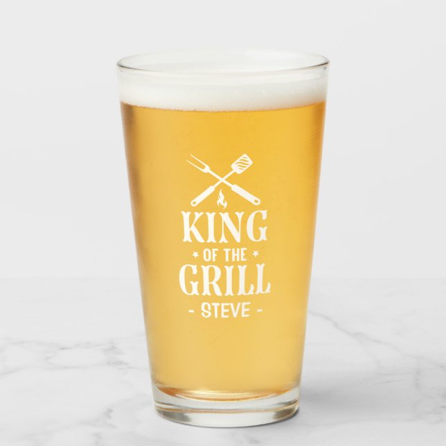 Verre Roi du Grill personnalisé (Devant (rempli))