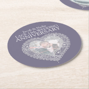 Verre Rond 13e anniversaire de la dentelle mariage dessous de