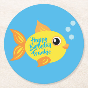 Verre Rond Aquarium de poisson 1er anniversaire Dessous de ve