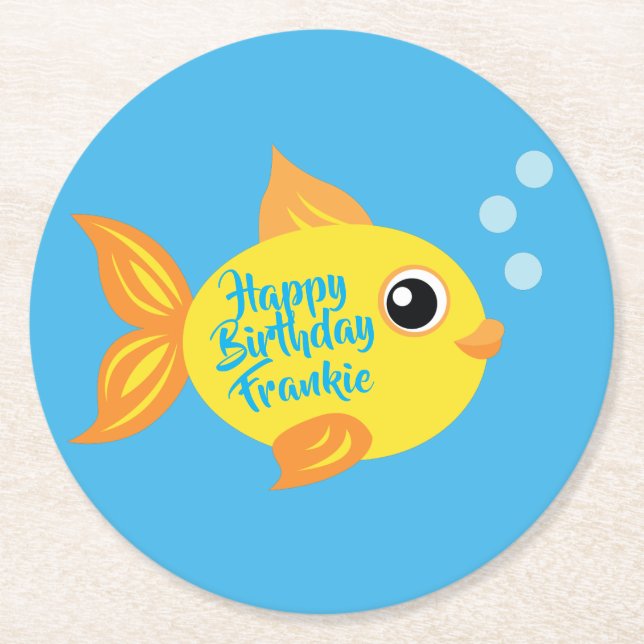 Verre Rond Aquarium de poisson 1er anniversaire Dessous de ve (Devant)