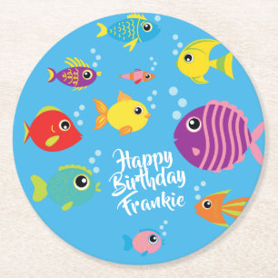 Verre Rond Aquarium de poisson 1er anniversaire Dessous de ve