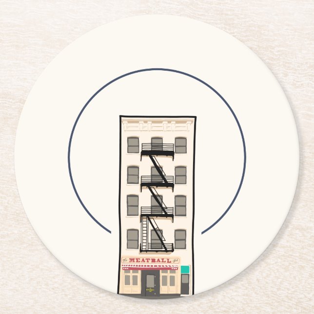 Verre Rond Art d'architecture new-yorkaise moderne Dessous de (Devant)