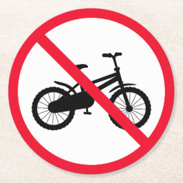 Verre Rond Aucun signe interdit à bicyclette | Dessous de ver