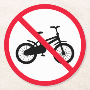 Verre Rond Aucun signe interdit à bicyclette Dessous de ver