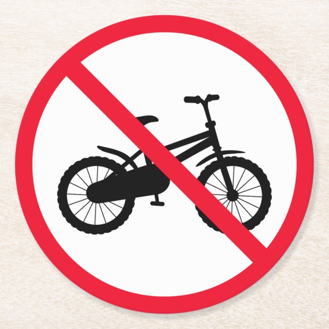 Verre Rond Aucun signe interdit à bicyclette | Dessous de ver (Devant)